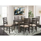Brock 7 Piece Dining Set (Table And Six Chairs) Walnut - 7 Piece Dining Room Sets at Quality Home Furniture Mesquite