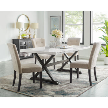 Lexi 5 Piece Dining Set (Table And Four Chairs) White - 5 Piece Dining Room Sets at Quality Home Furniture Mesquite
