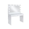 Ariana Complete Vanity With Lightbulbs Glossy White - Vanity Desks at Quality Home Furniture Mesquite