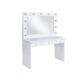 Ariana Complete Vanity With Lightbulbs Glossy White - Vanity Desks at Quality Home Furniture Mesquite