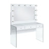 Jacey Complete Vanity With Lightbulbs Glossy White - Vanity Desks at Quality Home Furniture Mesquite