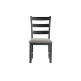 Martin Dining Side Chair With Gray Fabric (Set of 2) Black Finish - detail
