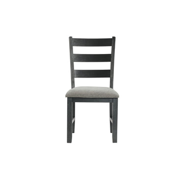 Martin Dining Side Chair With Gray Fabric (Set of 2) Black Finish - detail