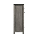 Wade 5-Drawer Gentlemen Chest Black Finish - detail