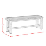 Nathan Bench With PU Padded Seat Gray Oak - detail