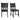 Amherst - Silla auxiliar de comedor con camilla lateral con cojín de poliuretano (juego de 2) - Acabado gris