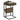 Chessie - Mesa auxiliar cuadrada con 1 cajón y cabestrillo de polipiel - Tabaco y negro
