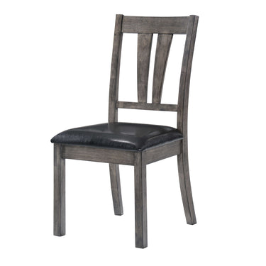 Nathan Fan Back Chair With PU Seat (Set of 2) Gray Oak - image 4 of 4