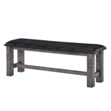 Nathan Bench With PU Padded Seat Gray Oak - Upholstered Benches at Quality Home Furniture Mesquite